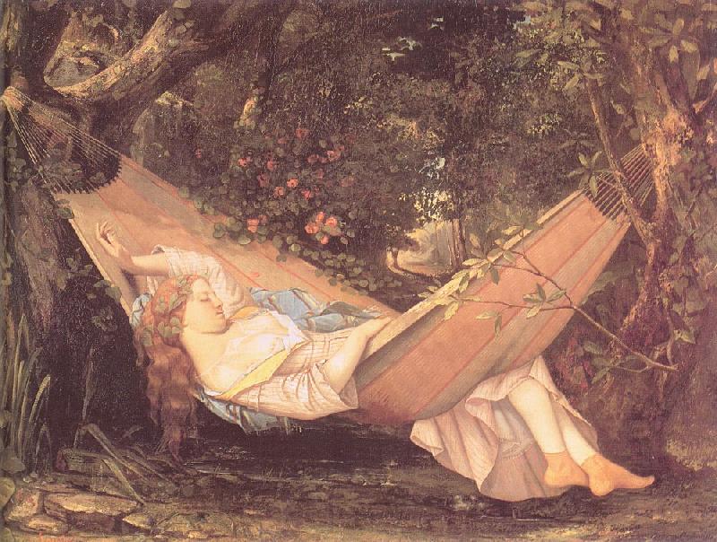 Courbet, Gustave The Hammock Spain oil painting art